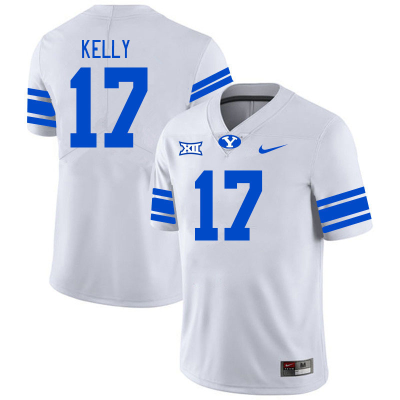 Men #17 Jack Kelly BYU Cougars College Football Jerseys Stitched Sale-White